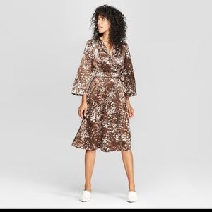 Prologue Boho Multi Print Silky Wrap Dress Size XS NWOT